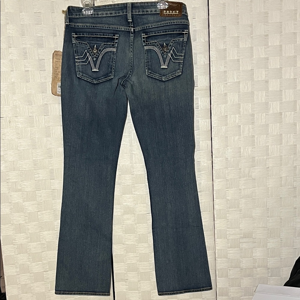 PRVCY Blue Low Rise Boot Cut Jeans - Picture 4 of 4